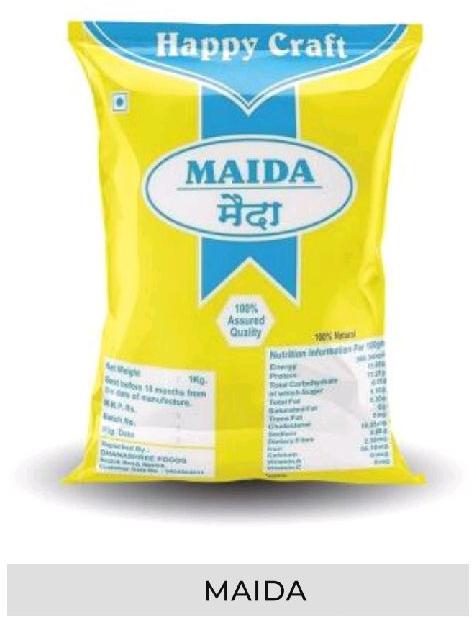 Happy Craft Common Maida flour 1kg pack, for Cooking, Packaging Type : PP Bag