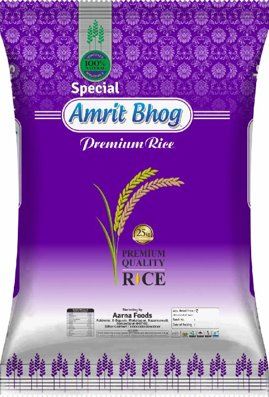 Amrit Bhog Premium Rice Bags, Pattern : Printed