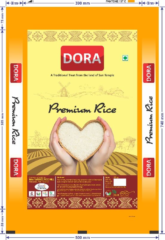 Plastic Dora Premium Rice Bags, Pattern : Printed