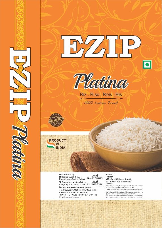 Plastic Ezip Platina Rice Bags, Pattern : Printed