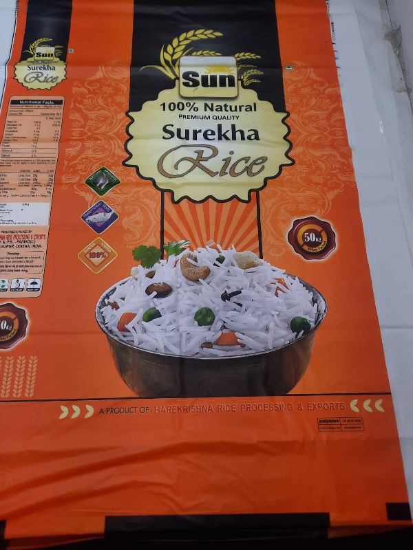 LDPE Surekha Rice Bags, Pattern : Printed