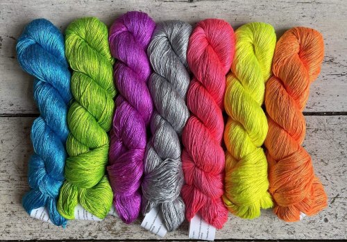 dyed silk yarn