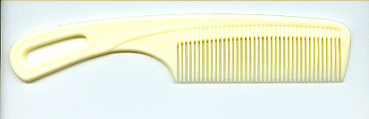 Cream Handle Plastic Hair Comb, Technics : Machine Made