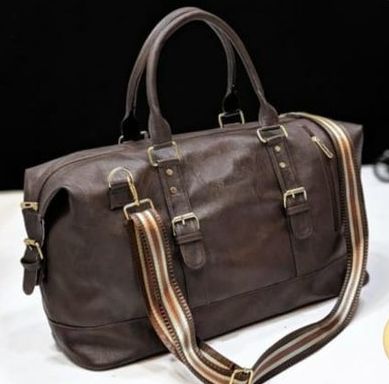Remonde Leather Duffle Bag, Pattern : Plain