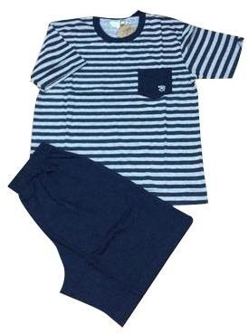 Mens Striped Pyjama T Shirt Set, Color : AAs per Customer Demand