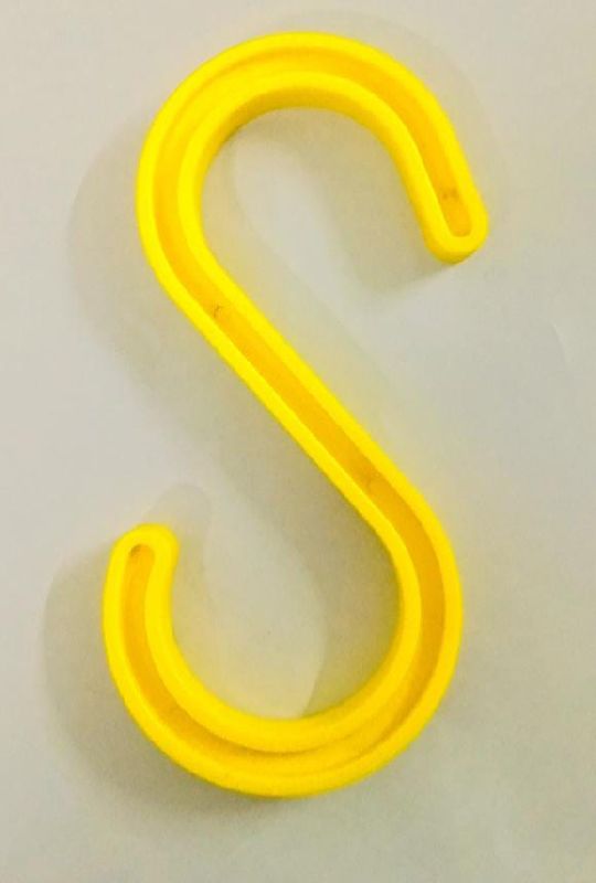 S Shape Plastic Hooks, Color : Yellow