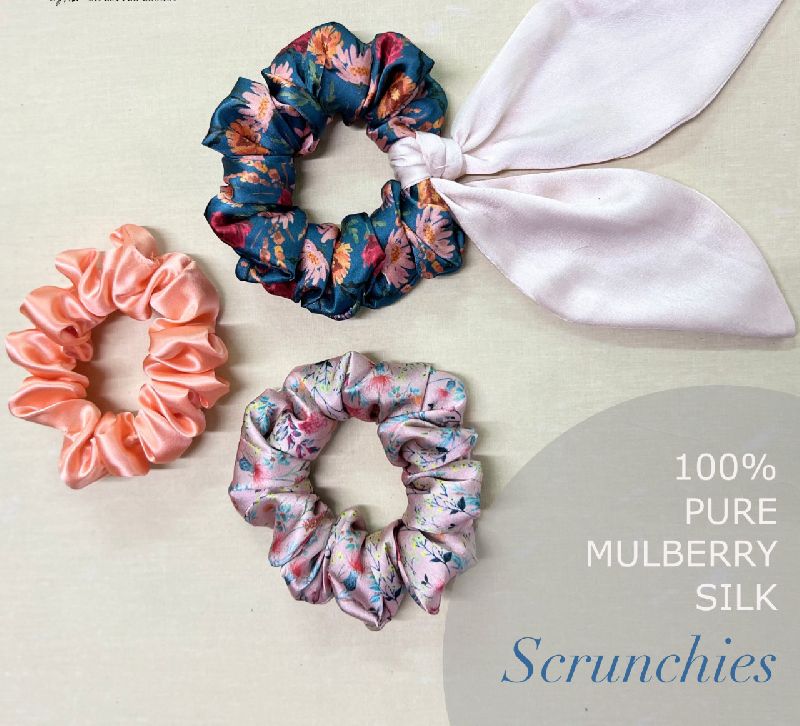 Scrunchies made in Mulberry Silk