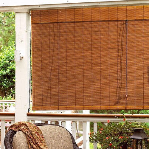 Balcony Bamboo Blinds, Color : Brown