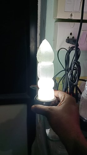 Polished 200gm Selenite Stone Lamp, Size : 50x50x55cm, 55x55x60xm