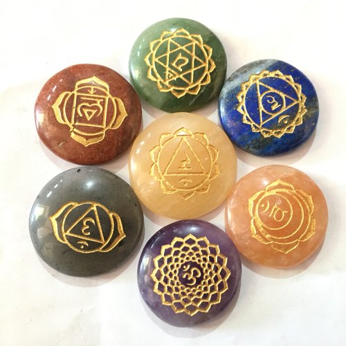 Stone Seven Chakra Carving Set, Packaging Type : Plastic Packets