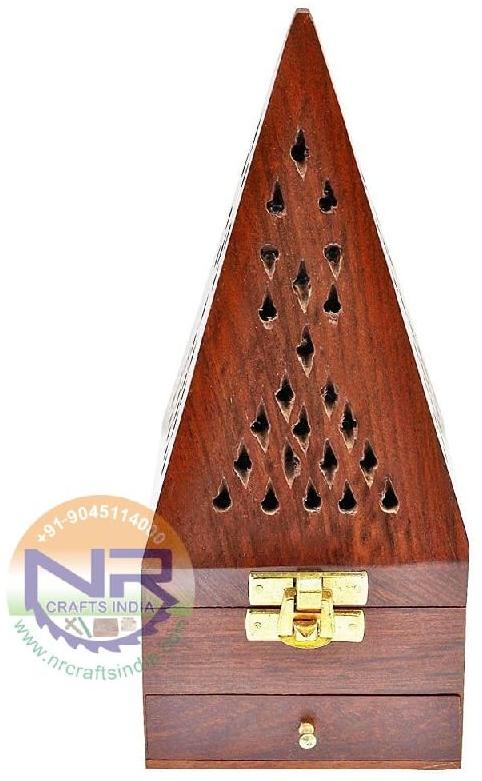 Wooden Temple Cone Incense Stick Burner, Color : Brown