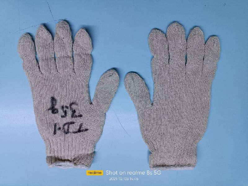 Cotton Knitted Gloves, Color : White