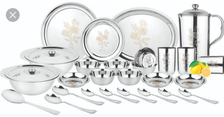 Polished Lazer Dinner Set, for Home, Hotel, Restaurant, Feature : Eco Friendly, Fine Finishing, Good Quality