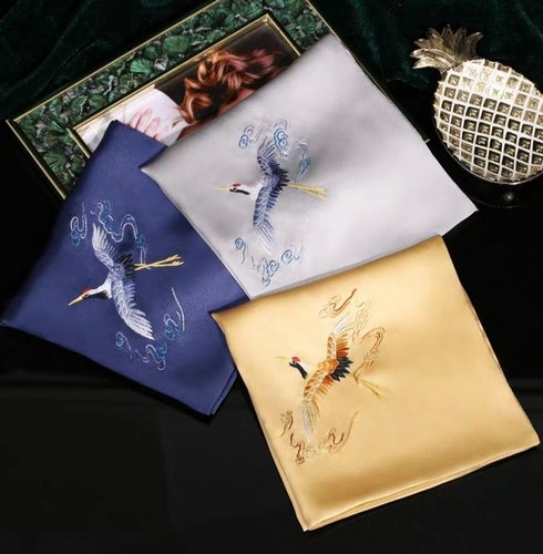 Rectangular Silk Pocket Handkerchief, Pattern : Printed