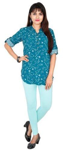 Ladies Ice Blue Ankle Length Leggings, Size : M, XL, XXL