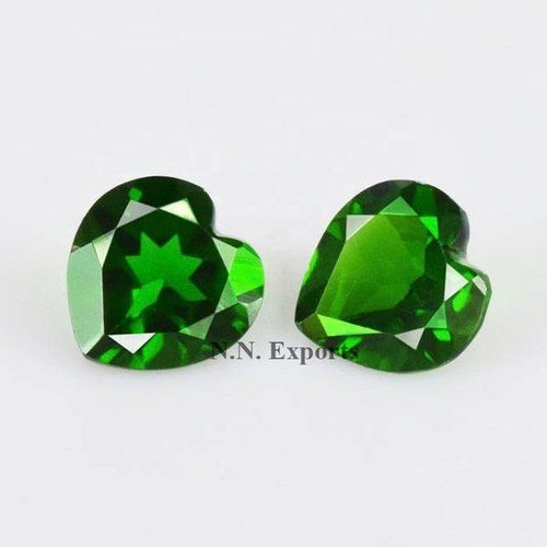 Natural Chrome Diopside Faceted Heart Loose Gemstones