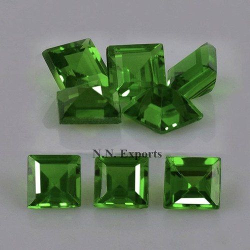 Natural Chrome Diopside Faceted Square Loose Gemstones