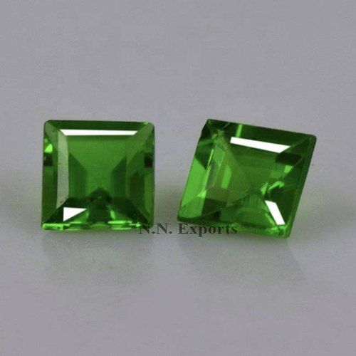 Natural Chrome Diopside Faceted Square Loose Gemstones