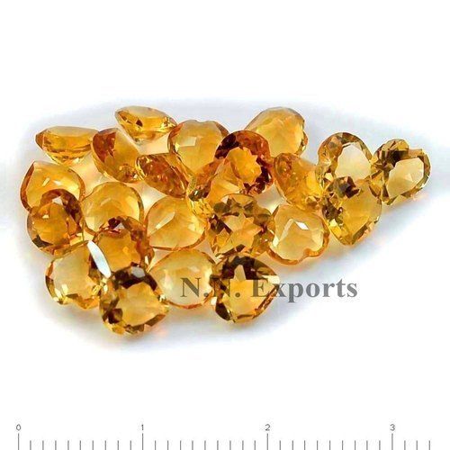 Natural Citrine Faceted Heart Loose Gemstones