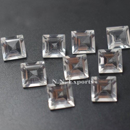 Natural Crystal Quartz Faceted Square Loose Gemstones