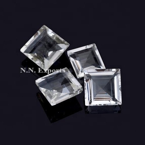 Natural Crystal Quartz Faceted Square Loose Gemstones