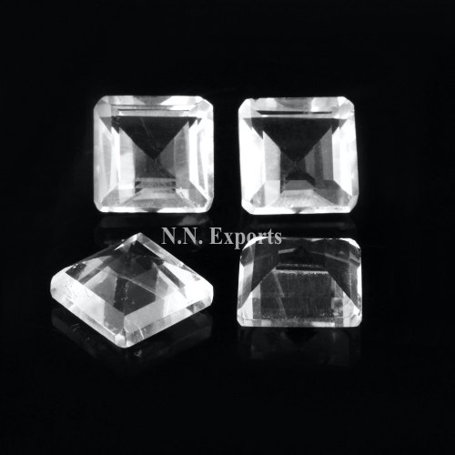 Natural Crystal Quartz Faceted Square Loose Gemstones