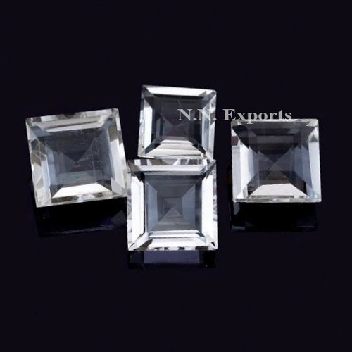 Natural Crystal Quartz Faceted Square Loose Gemstones