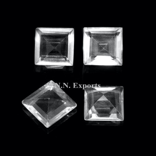 Natural Crystal Quartz Faceted Square Loose Gemstones