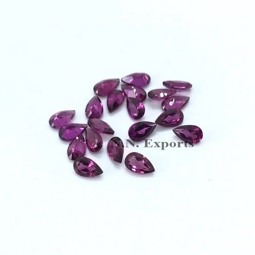 Natural Rhodolite Garnet Faceted Pear Loose Gemstones