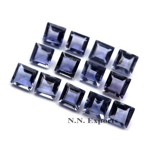 Natural Iolite Faceted Square Loose Gemstones