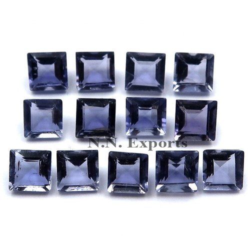 Natural Iolite Faceted Square Loose Gemstones