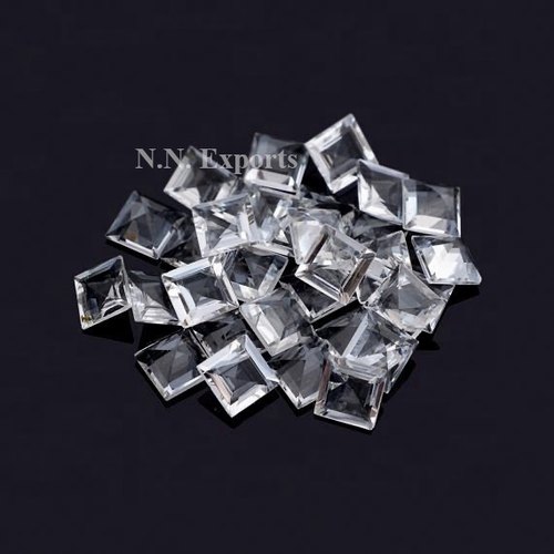 Natural Crystal Quartz Faceted Square Loose Gemstones