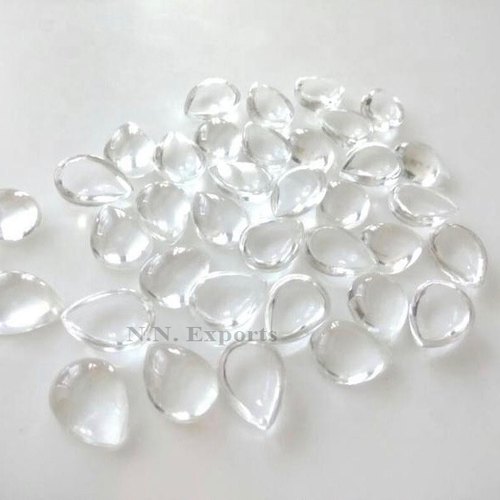 Natural Crystal Quartz Pear Cabochon Loose Gemstone