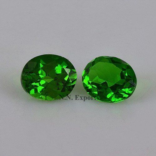 Natural Chrome Diopside Faceted Oval Loose Gemstone