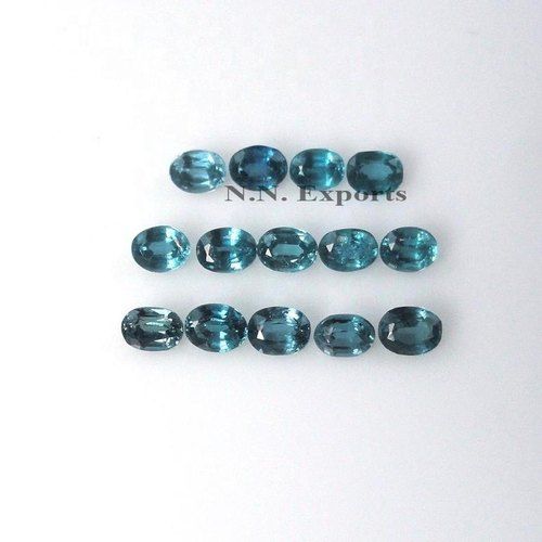 Natural Teal Kyanite Faceted Oval Loose Gemstone