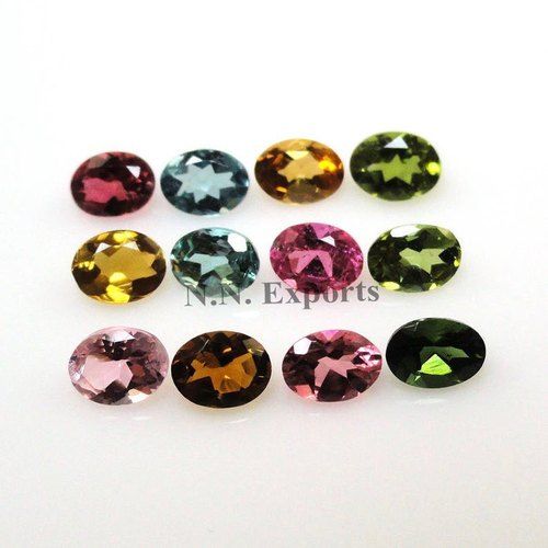 Natural Multi Tourmaline Faceted Oval Loose Gemstones