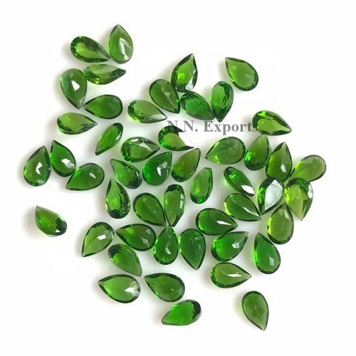 Natural Chrome Diopside Faceted Pear Loose Gemstones