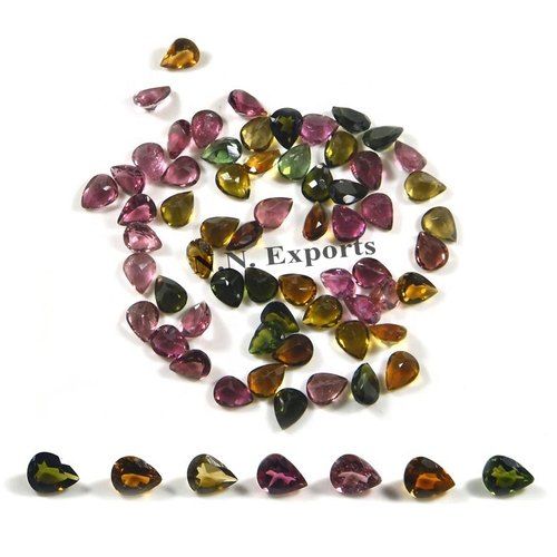 Natural Multi Tourmaline Faceted Pear Loose Gemstones