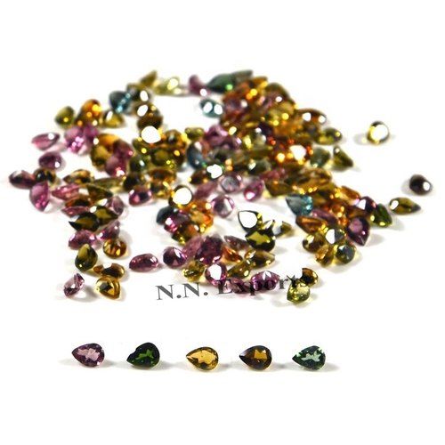 Natural Multi Tourmaline Faceted Pear Loose Gemstones