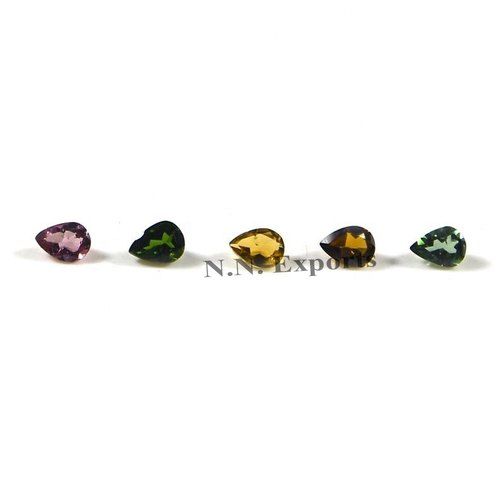 Natural Multi Tourmaline Faceted Pear Loose Gemstones