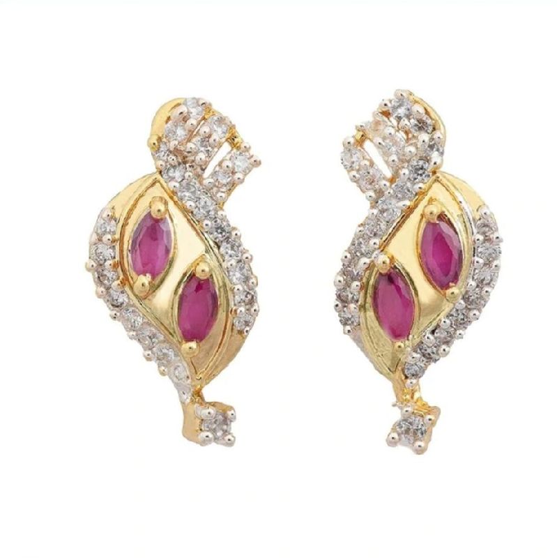 Gold American Diamond Earrings, Style : Antique