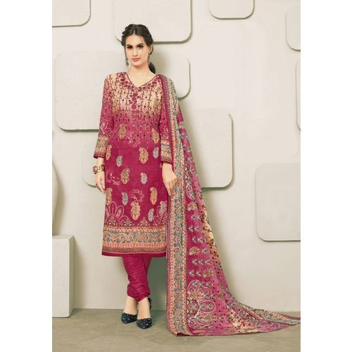 Ladies Banarasi Cotton Churidar Suit