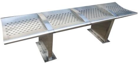 Rectangular Stainless Steel Waiting Area Bench, Color : Silver