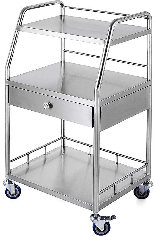 Polished Stainless Steel Lab Trolley, Feature : Anti Corrosive, Durable, High Quality