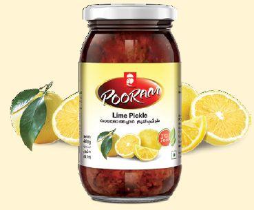 Pooram Foods Lime Pickle, Packaging Type : Glass Bottle, Plastic Bottle, Plastic Pack-Pouch
