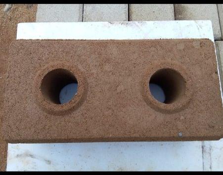 Rectangle Interlocking Stabilized Compressed Earth Block, Color : Brown