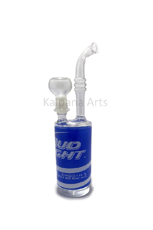 Glass Bong with blue color sticker with 14 mm bowl