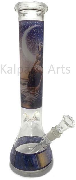 Glass Water Pipe Bong with Sticker, for Smoking