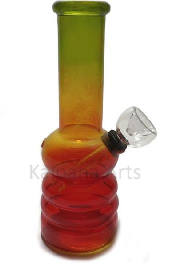 Rasta Color Glass Bong with Down Stem