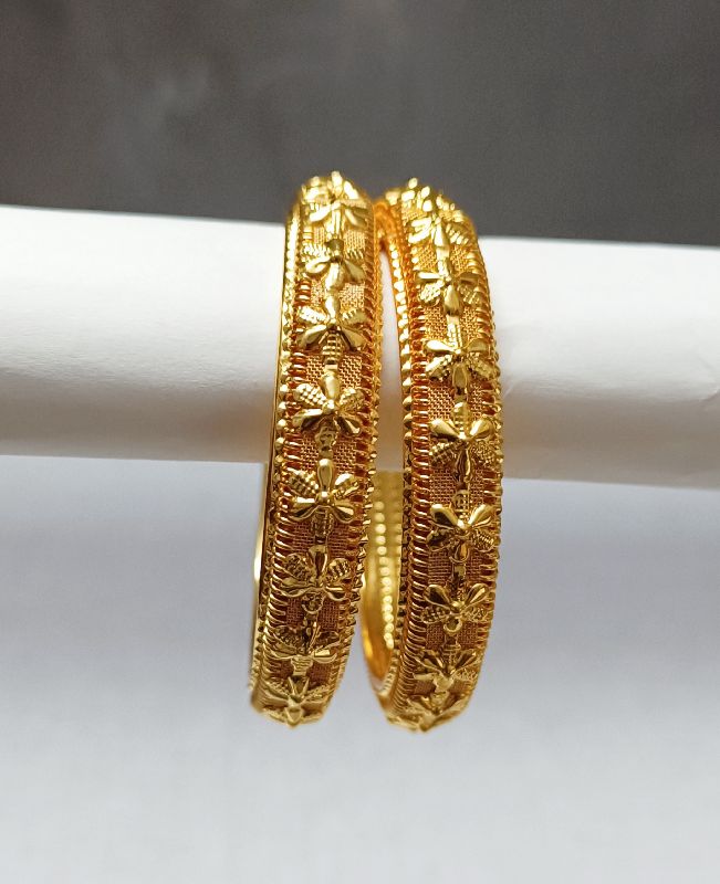 Metal Gold Plated Flower Bangles, for Women Jewellery, Feature : Fine Finishing, Long Lasting Shine